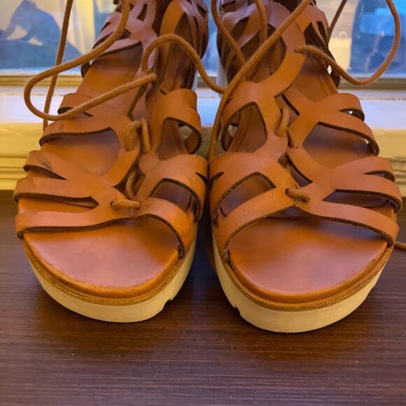 Gladiator Style Lace-Up Platform Sandals - Gentle Souls by Kenneth Cole - Picture 2 of 5